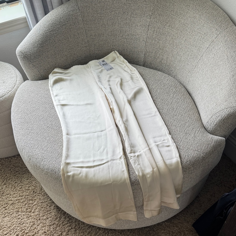 Satin Cream Pants